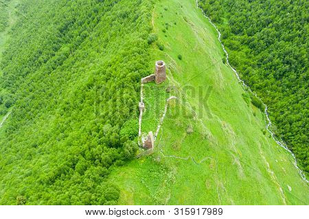 View Of The Ushguli Village And Upper Chazhash Castle In Ushguli Or Summer Residence Of Queen Tamara