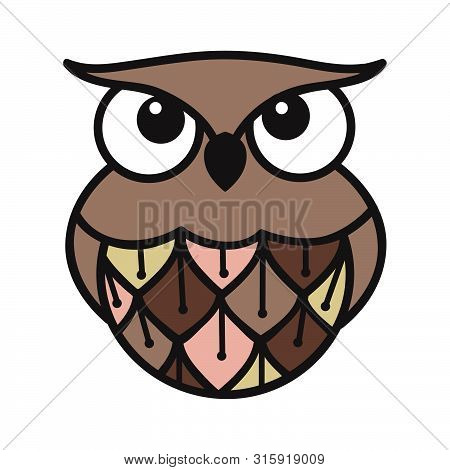 Cute Owl Character, Vector Graphic Design Element