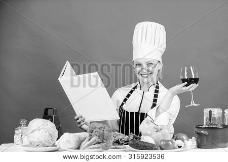 Professional Level. Woman Hat And Apron Study Culinary Arts. Culinary Expert. Chef Cooking Healthy F