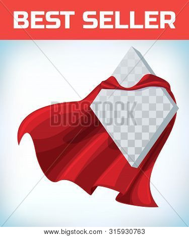 Red Cape. Super Hero Cape. Red Super Cloak. Character Hero Logo. Manager Leader. Leadership Concept.