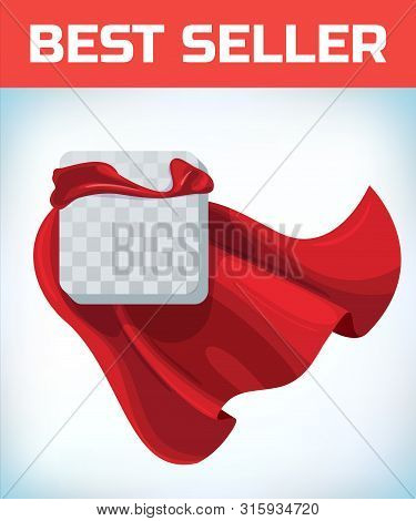Red Cape. Super Hero Cape. Red Super Cloak. Character Hero Logo. Manager Leader. Leadership Concept.