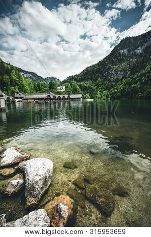 Koenigssee Lake In Germany View From The Boat
