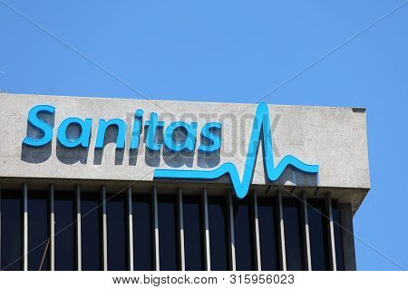 Madrid Spain - May 28, 2019: Sanitas Bupa Healthcare Company Spain