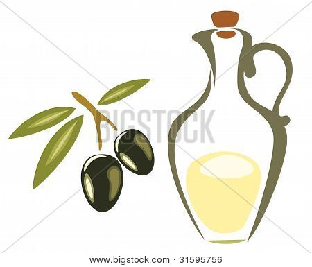 Tyylitelty Olive symboli, ikoni eristetty vektori esimerkki valkoisella pohjalla