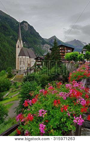  Summer landscape of Heiligenblut village in Austria, Europe