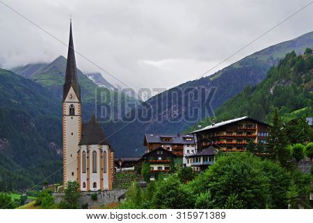  Summer landscape of Heiligenblut village in Austria, Europe