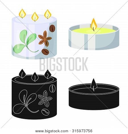 Vector Design Of Relaxation And Flame Symbol. Set Of Relaxation And Wax Vector Icon For Stock.