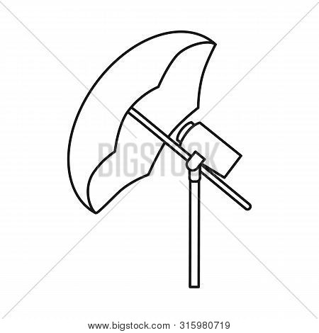 Vector Design Of Umbrella And Light Symbol. Collection Of Umbrella And Setup Vector Icon For Stock.