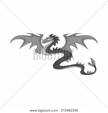 Vector Illustration Of Dragon And Monster Logo. Set Of Dragon And Beast Stock Vector Illustration.