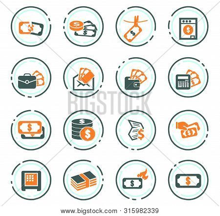 Money Color Vector Icons For User Interface Design