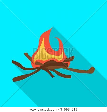 Vector Illustration Of Bonfire And Blaze Sign. Set Of Bonfire And Stick Stock Vector Illustration.