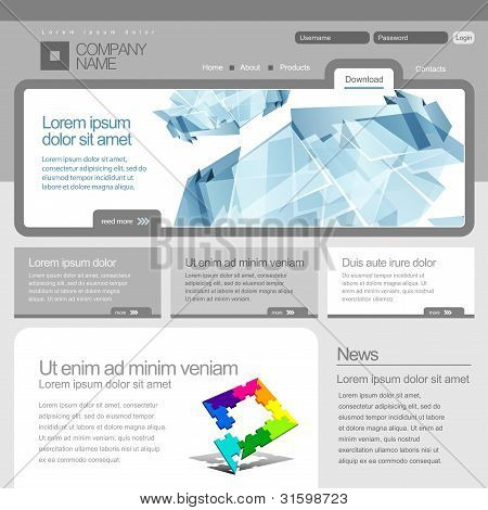 회색 웹사이트 템플릿 960 그리드입니다.