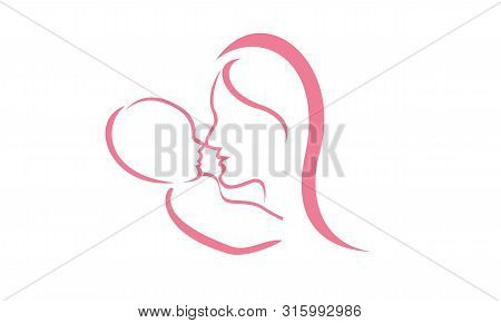 Mom And Baby Care Logo Design Vector Icon