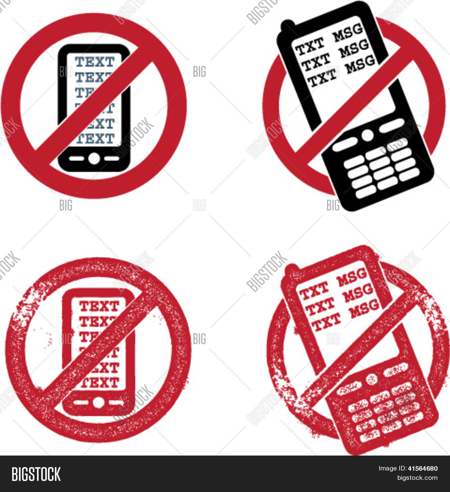 No Texting Signs / Vector & Photo (Free Trial) | Bigstock