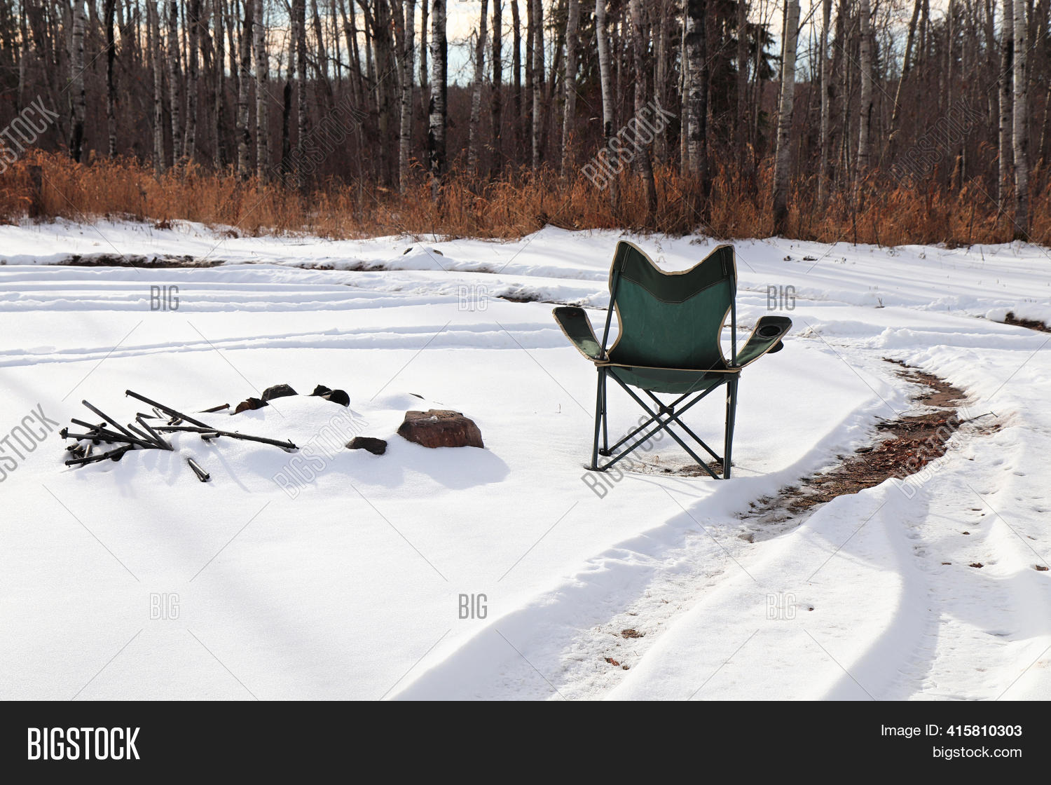 Camping Chair Snow Image & Photo (Free Trial) Bigstock