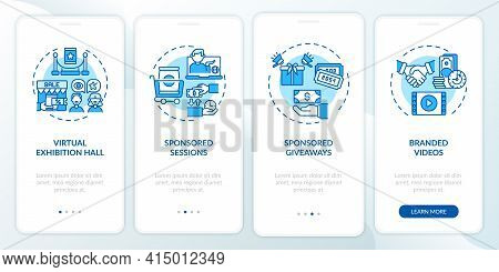 Sponsorship Remote Events Ideas Onboarding Mobile App Page Screen With Concepts. Virtual Gallery Wal