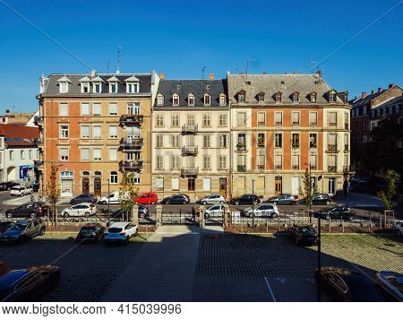 Strasbourg, France - Sep 16, 2018: View From Above At The Typical French Real Estate Buildings On St
