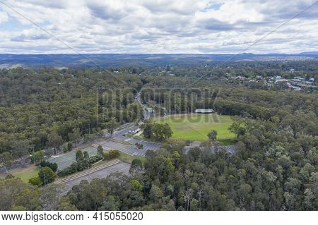 Aerial View Of The Township Of Lapstone In Regional New South Wales In Australia
