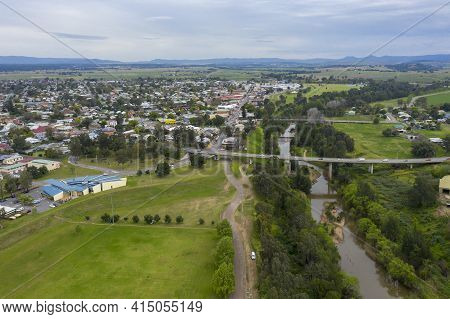 Aerial View Of The Township Of Singleton In The Hunter Valley In Regional New South Wales In Austral