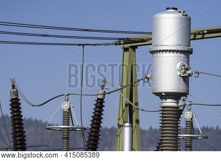 Detail Of A Hydroelectric Power Plant - Electrical Wires And Devices