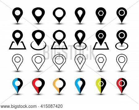 Simple Basic Set Of Location Icon Vector Template.