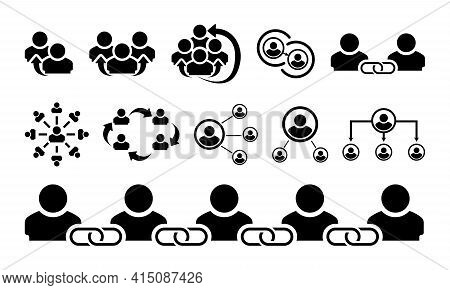 Referral Icon Set Vector Template. Business Success Idea Icon.