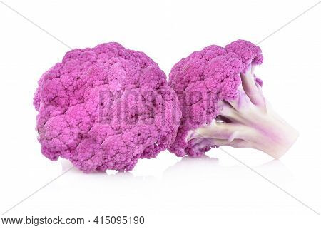 Purple Brassica Oleracea Isolated On White Background