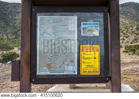 Casa Grande, Az, Usa - March 6, 2020: The Casa Grande Mountain Trail