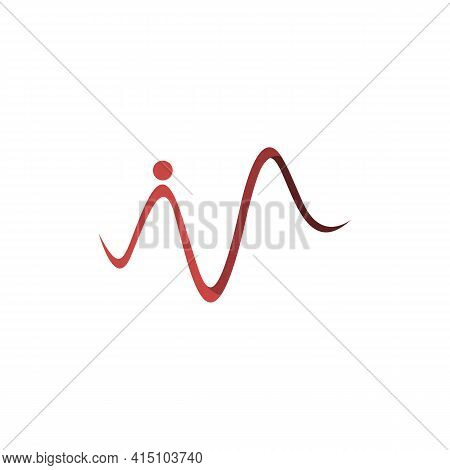Abstract Initial Iv Letter Logo Design Concept. I And V Logo In Pulse Or Beat Form Icon Abstract Log