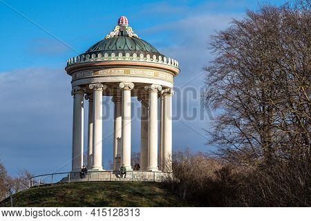 Munich, Germany - Oct 01, 2020: Monopteros - Greek Style Temple In Englischer Garten. Munich In Germ