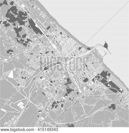 Map Of The City Of Pescara , Abruzzo, Italy