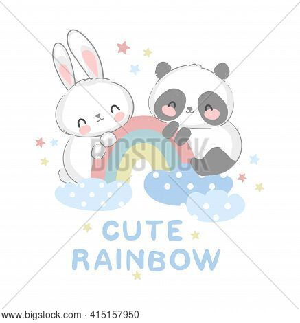 Cute Panda Bear Bunny Vector & Photo (Free Trial) | Bigstock