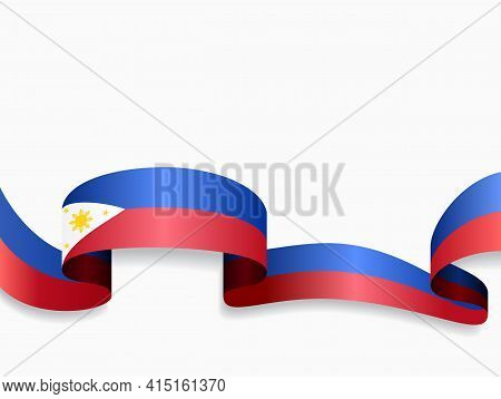 Philippines Flag Wavy Abstract Background. Vector Illustration.