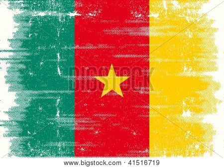 Bandeira do grunge de Camarões. Uma bandeira do grunge dos Camarões
