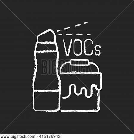 Household Products Chalk White Icon On Black Background. Dangerous Chemicals Pollutting Planet. Clea