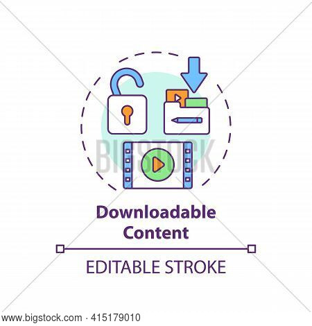 Downloadable Content Concept Icon. Ve Success Idea Thin Line Illustration. Access To Supplemental Ma