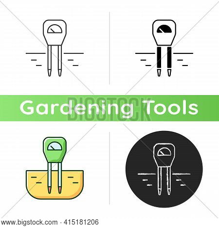 Soil Moisture Monitoring Icon. Accurate Measurement. Soil Temperature Sensor. Measuring Volumetric W