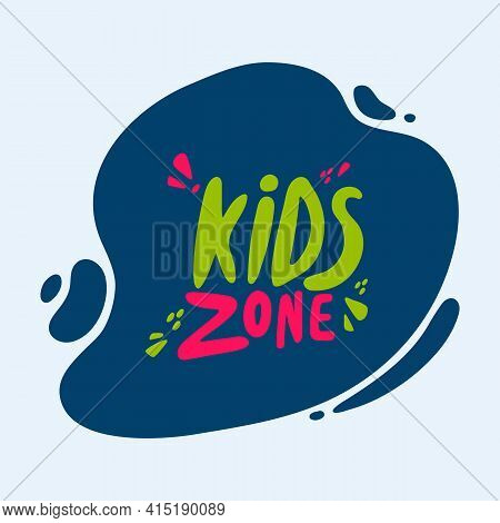 Vector Illustration Of The Game Zone. Logo In Colored Letters In Doodle Style. For A Poster Or Banne