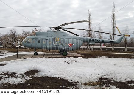 Russia, Engels - March,2021: Russia Air Force Air Force Attack Helicopter Mi - 8.