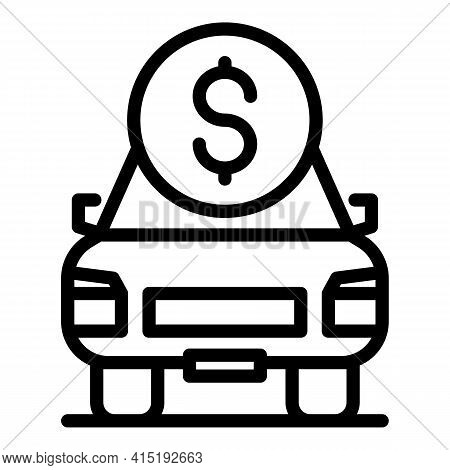 Car Dealer Icon. Outline Car Dealer Vector Icon For Web Design Isolated On White Background