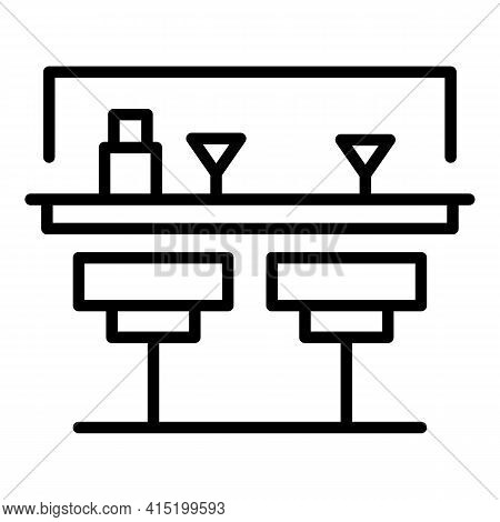 Street Bar Counter Icon. Outline Street Bar Counter Vector Icon For Web Design Isolated On White Bac