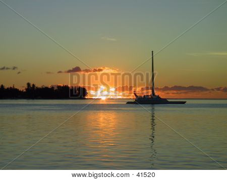 Západ slunce v Moorea