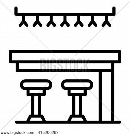 Bar Stool Icon. Outline Bar Stool Vector Icon For Web Design Isolated On White Background