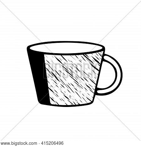 Black Hand Drawing Outline Vector Skribble Illustration Of A Cup Of Hot Tea Or Coffee Isolated On A 