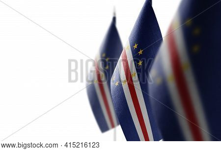 Small National Flags Of The Cape Verde On A White Background
