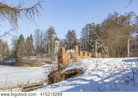 Facade Of The Church Of The Nativity Of The Virgin. Marfino, Russian Federation