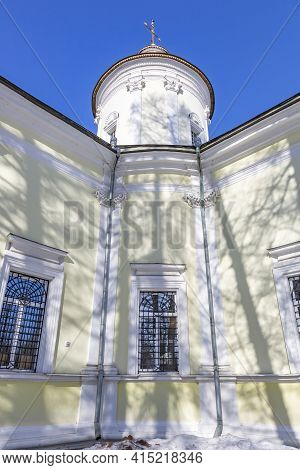 Facade Of The Church Of The Nativity Of The Virgin. Marfino, Russian Federation