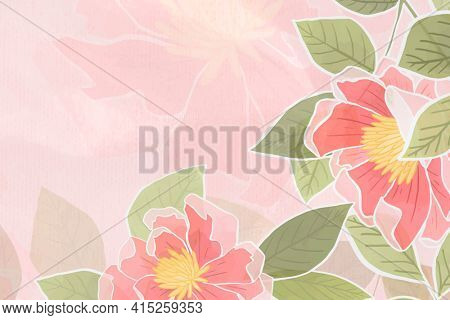 Hand drawn rose floral background