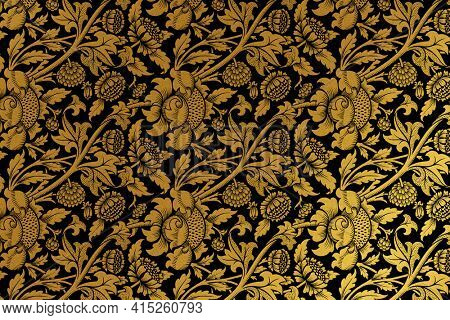 Vintage style golden floral pattern