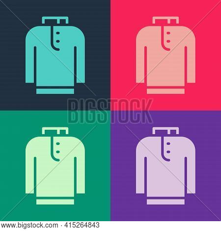 Pop Art Shirt Kurta Icon Isolated On Color Background. Vector
